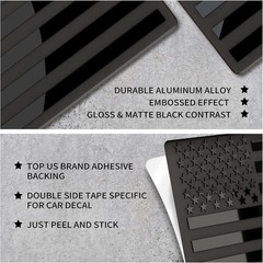 Weatherproof Matte Black American Flag Emblem Decal Set – Durable 2 Count