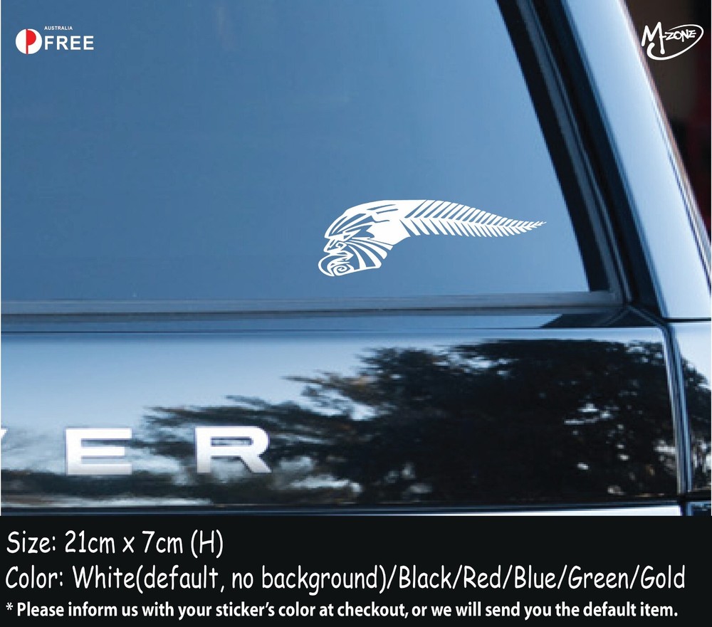 Maori SILVER FERN Sticker Reflective Car Motor Laptop Decals NZ Tribal Stickers
