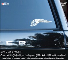 Maori SILVER FERN Sticker Reflective Car Motor Laptop Decals NZ Tribal Stickers