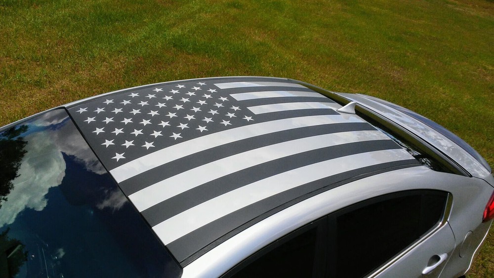 reg LARGE AMERICAN FLAG vinyl decal graphics on ROOF HOOD TAILGATE truck or car