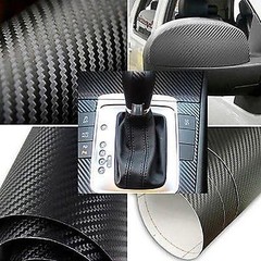 12″ x 60″ Black Carbon Fiber Vinyl Film Car Sticks 3D Bubble Free Air Release