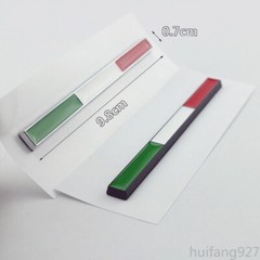 2x Metal 3D Rear Trunk Body Badge Emblem Decal Sticker Italy France Germany Flag
