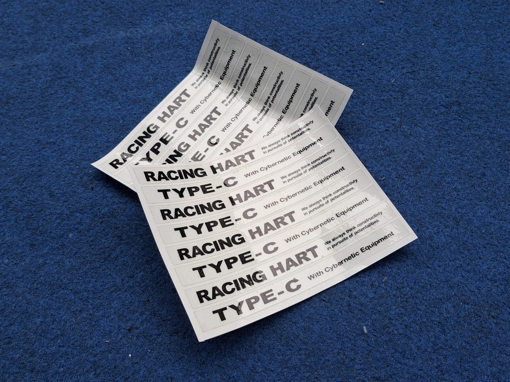 Racing HART TYPE-C Decal Stickers Curve Rims Original Size