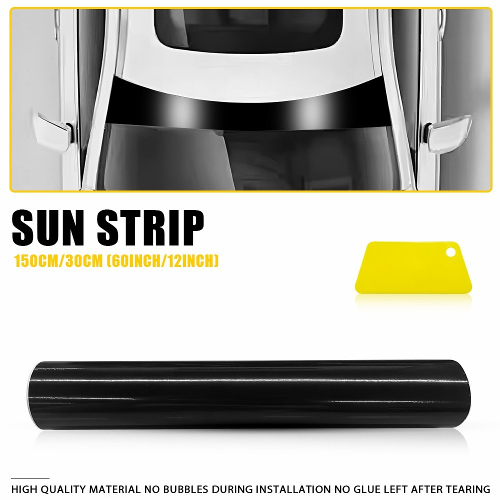 60×12″ Car Windshield Sun Visor Vinyl PVC Window Tint Decal Strip Sticker Black