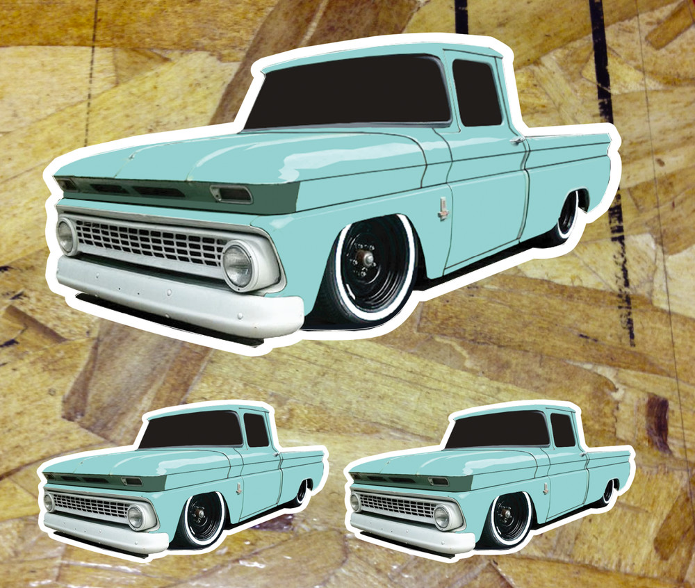 Chevy c10 1963 63 ’63 Sticker Pickup Truck Whitewall Window Decal Slam