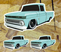 Chevy c10 1963 63 ’63 Sticker Pickup Truck Whitewall Window Decal Slam