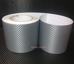 3D Silver / Sheet Car PVC Grain Carbon Fiber Vinyl Tape Wrap Sticker Decors Trim