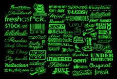 JDM Sticker Pack Tuner Vinyl 20 RANDOM Stickers You Choose Color (Tgish+SH)