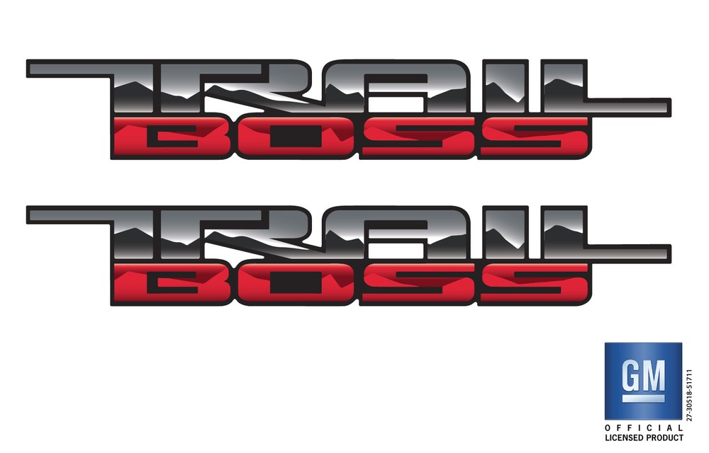 2019 20 21 22 23 24 Chevy Silverado Next Gen TRAIL BOSS Z71 Bedside Decals set 2