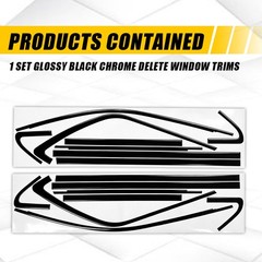 Delete Blackout Window Trims Vinyl for 2011-21 Jeep Grand Cherokee BLACK 1-10
