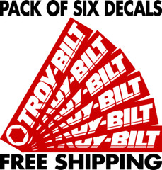 6 PACK TROY-BILT DECALS STICKERS VINYL GARDEN TRACTOR SNOW BLOWER 9.25″ x 1.75″