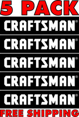 5 PACK CRAFTSMAN TOOLS DECAL LABEL STICKER VINYL TOOLBOX TRUCK WINDOW 1.5″ x 6″