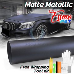 ESSMO PET Matte Metallic Blackish Blue Car Vehicle Vinyl Wrap Decal Sticker