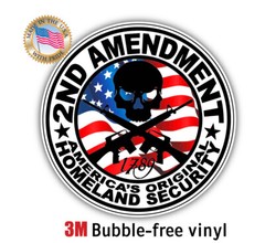 2ND Amendment America’s Original Homeland Security Decal for Window Wall Bamper