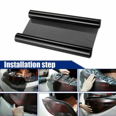 1Pcs Black Color Smoke Headlight Taillight Fog Light Tint Film Vinyl Wrap Cover