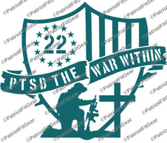 Veteran 22,PTSD The War Within,Support Our Troops,Military,Custom Vinyl Decal