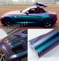 Full Car 3D Carbon Fiber Chameleon Vinyl Wrap Sticker Green Purple 98FT x 5FT AC