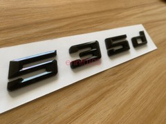 Gloss Black 3D ABS Letters Trunk 535d Emblem Rear Badge for BMW 2017-2022 535d