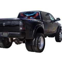 Truck Back Window Graphics American Flag Eagle (P549) See Through Rear Decal