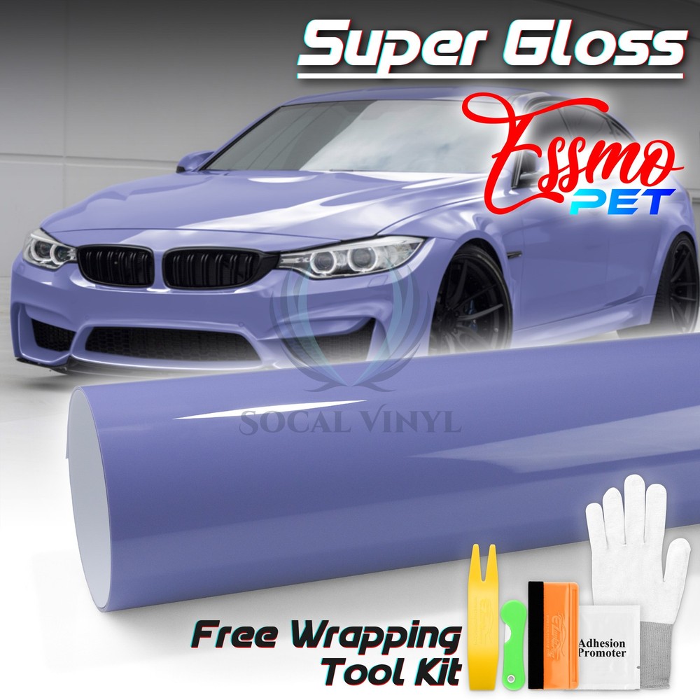 PET Super Gloss Chalk Purple Vehicle Vinyl Wrap Decal Sheet Film Like Paint