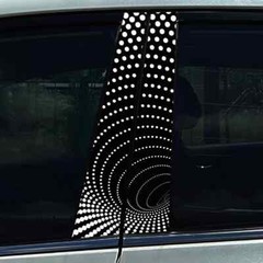 2X Creative Black Space Car Door B Pillar Decals Center Column Sticker