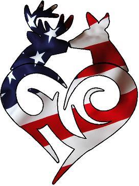 Browning Buck Doe Red White and Blue vinyl sticker decal