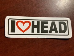 Motorcycle Sticker for Helmets or toolbox #2,328 I love head