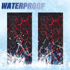 2x Red&Black Honeycomb Car Stickers B Pillar Waterproof Center Column Decal