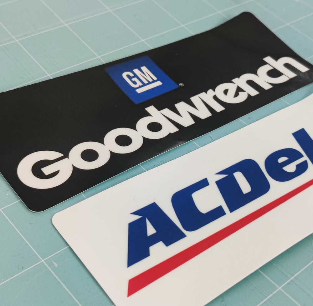 2 Pairs AC + GM Goodwrench Racing decals. NASCAR NHRA stickers.