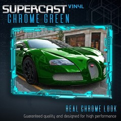 Supercast Flex Stretch Mirror Chrome Vinyl Wrap Sticker Roll Air Release – Green