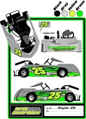 RACING GO KART WRAP WITH FRONT AND REAR NUMBERS, graphics, decals, wraps-Style25
