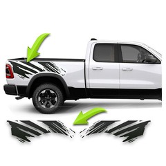 Bedside Stripe Graphics Decal Kit 2 Fits 2009 2019 2021 Ram 1500 2500 Rebel TRX