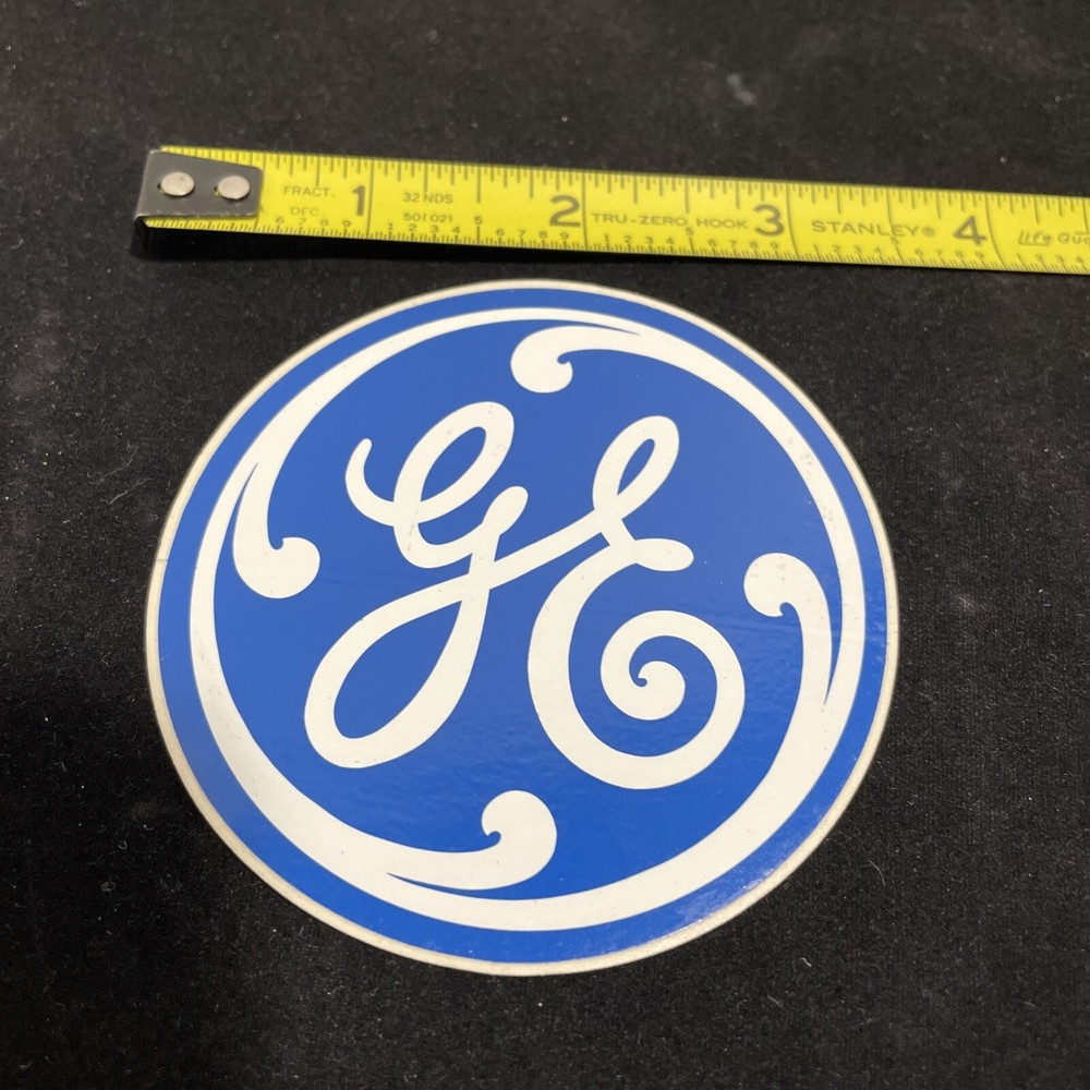 G E 3” Stickers Blue Background White Lettering & Design Car Notebook Emblem