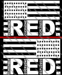 R.E.D.,Remember Everyone Deployed,Left Right,Support Our Troops,Flag,Vinyl Decal