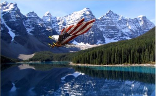 Rocky Mountains Eagle Camper RV motor home mural graphic