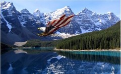 Rocky Mountains Eagle Camper RV motor home mural graphic