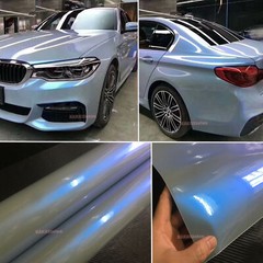 Chameleon Pearl Metal Chrome Entire Auto Car Vinyl Wrap PVC Sticker Grey Blue AB