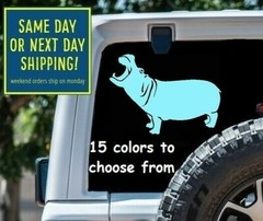 8 Sizes ROARING HIPPO Car Window Decal Sticker MacBook Tablet iPad Laptop Gift