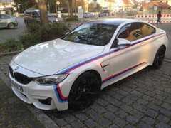 24″ BMW M-Sport POWER 3-Colored Stripes Racing Body Decal DIY Sticker Customize