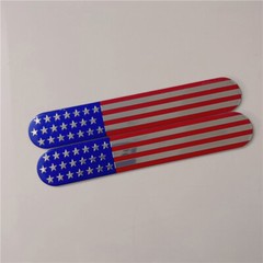 2PCS 3D American Flag Emblem Metal Sticker Side Fender Badge Decal Accessories