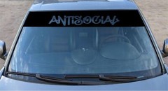 Antisocial Banner For Windshield – For Car, Truck, SUV – Waterproof Vinyl Vehicl