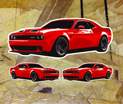 Dodge Challenger SRT Hellcat Red Sticker RS Window Decal Sticker 3 for 1