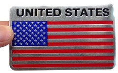 ALUMINUM United States US Flag Decal Sticker Car, Motorcycle, Patriotic