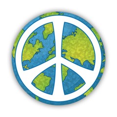 Peace Sign Over Earth Sticker Decal – Weatherproof – no war good vibes