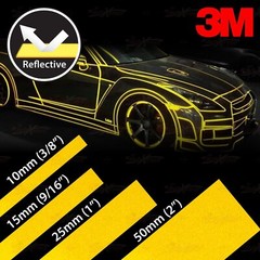 3/8″ 9/16″ 1″ 2″ Waterproof REFLECTIVE Self-Adhesive 3M Vinyl Tape Decal YELLOW
