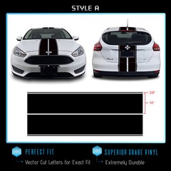 For 2011+ Ford Focus Full Body Rally Racing Stripes Graphic Decal – Gloss Vinyl