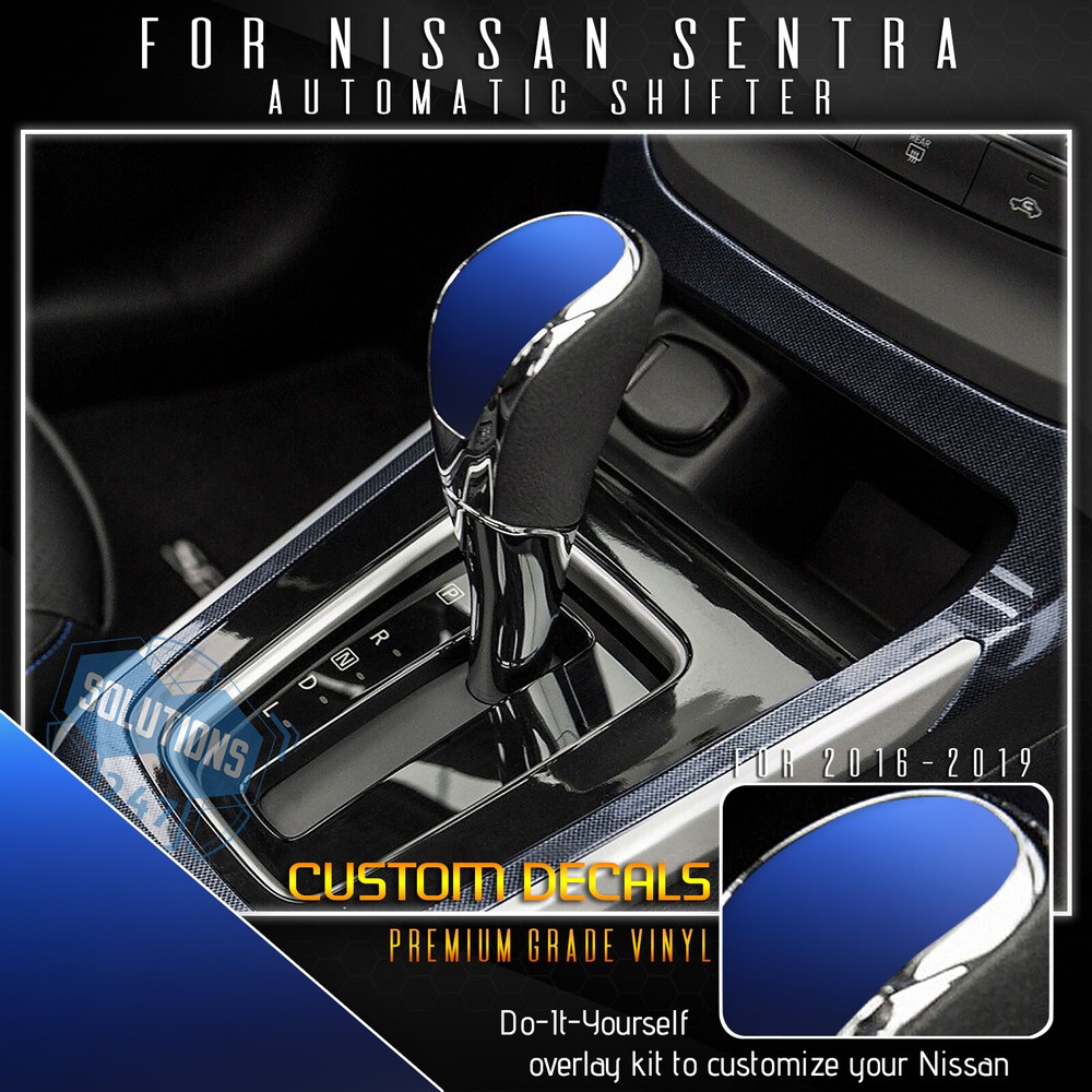 For 2016-2019 Nissan Sentra Shift Knob Graphic Decal Satin Metallic Vinyl