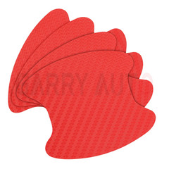 Red Carbon Fiber Car Door Handle Protector Film Anti Scratch Sticker 4PCs Set