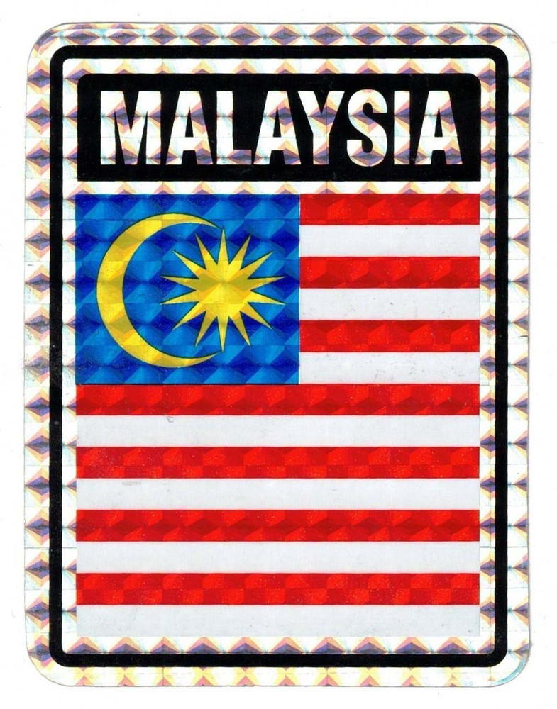 Pack Of 50 Malaysia Country Flag Reflective Decal Bumper Sticker DC-146