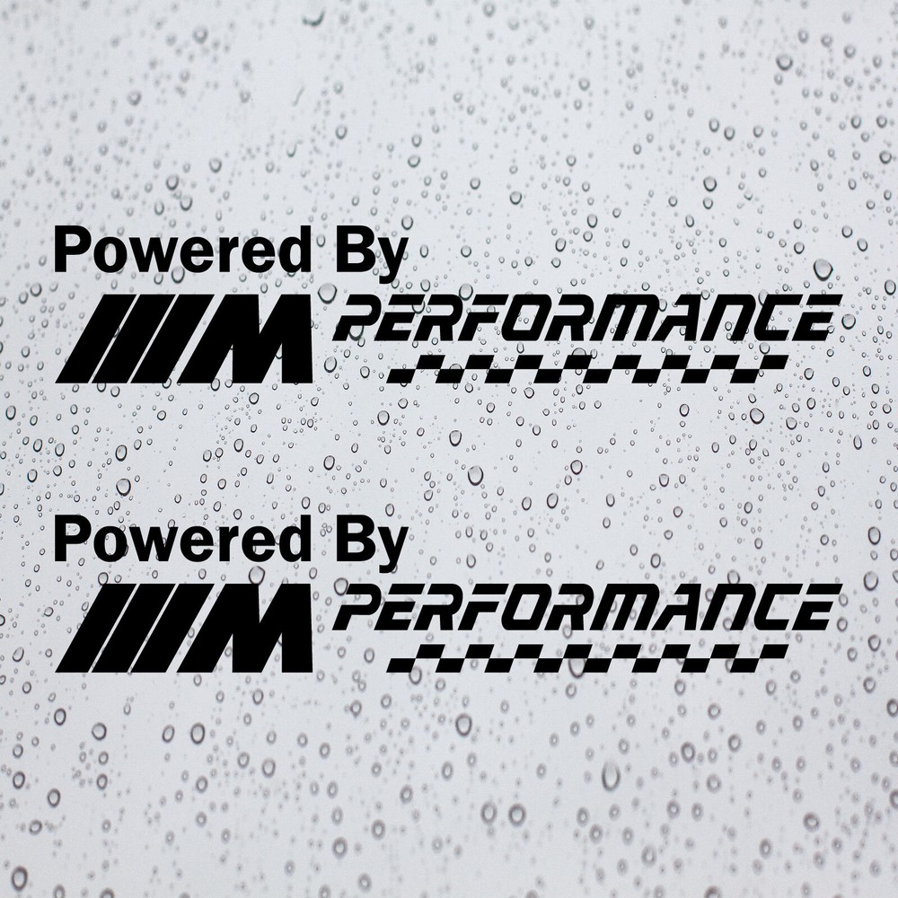 Pair Powered By Performance Decal Sticker For BMW Car Sports Racing